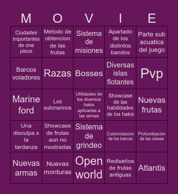 Rell seas Bingo Card
