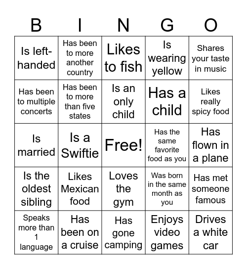 Icebreaker Bingo: Find Someone Who Bingo Card