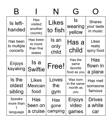 Icebreaker Bingo: Find Someone Who Bingo Card