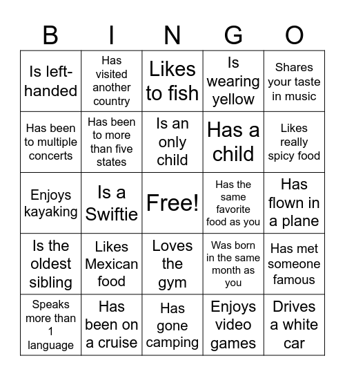 Icebreaker Bingo: Find Someone Who Bingo Card