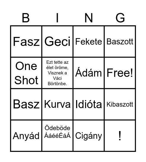 Alex BINGO Card
