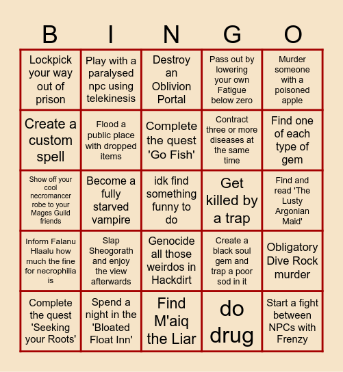 Oblingo Remastered Bingo Card