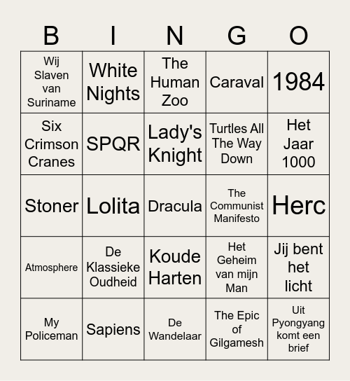 Boeken Bingo Card
