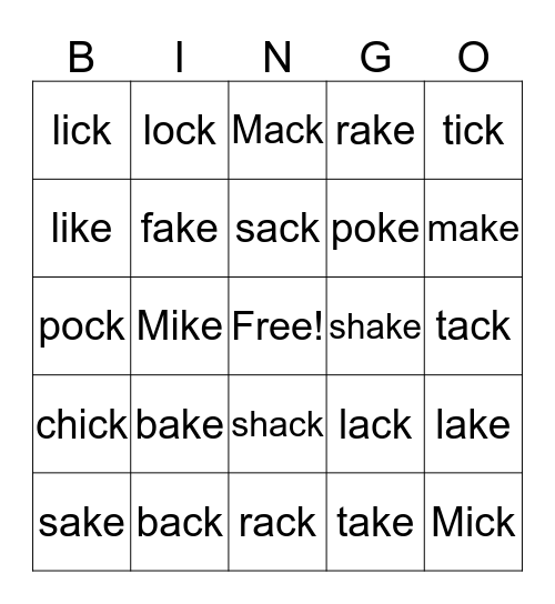 Final (k) Bingo Card