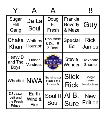 BACK TO THE BOOMBOX 80'S Bingo Card