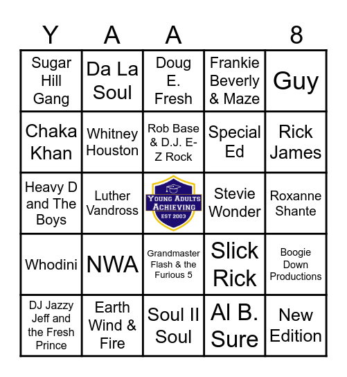 BACK TO THE BOOMBOX 80'S Bingo Card