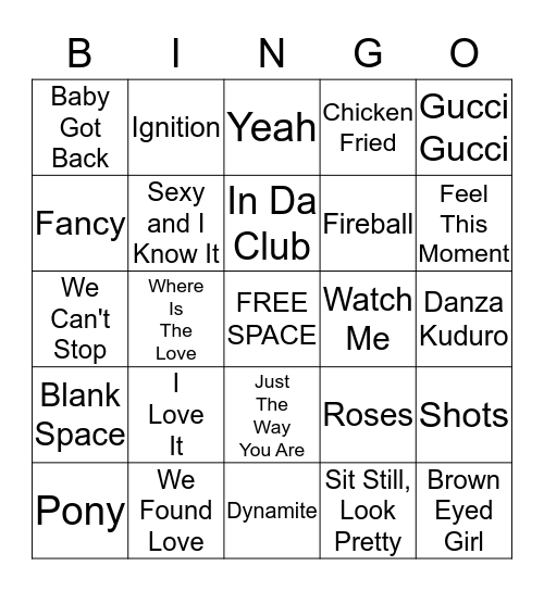 Classic Party Jams - Card 2 Bingo Card