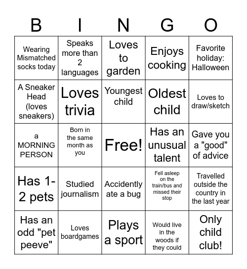 2026 WELCOME BACK BINGO Card