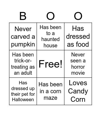 Halloween Bingo Card