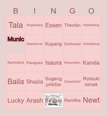 BINGO GA? Bingo Card