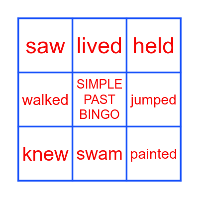 Simple Past Bingo Card