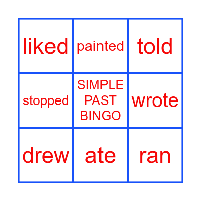 Simple Past Bingo Card