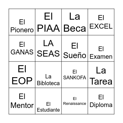 SEAS Loteria Bingo Card