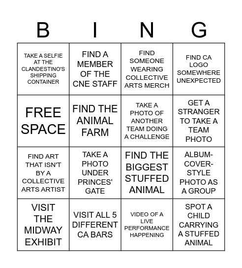 CNE X CA - STAFF BINGO Card
