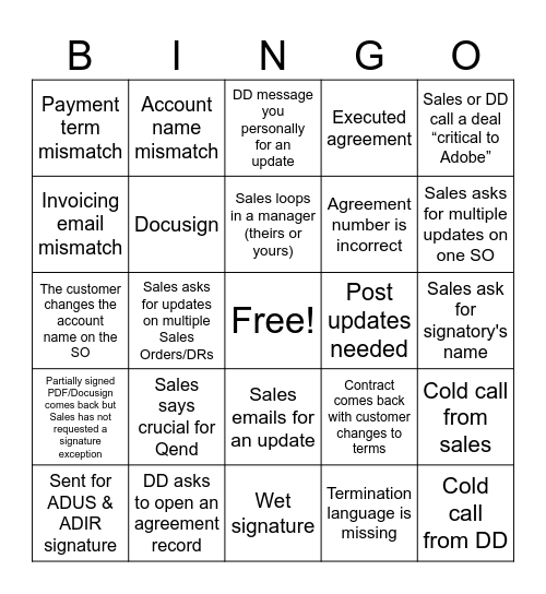 RG Bingo Card