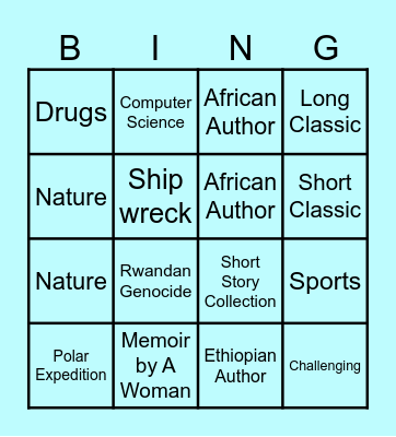 Book Bingo Card