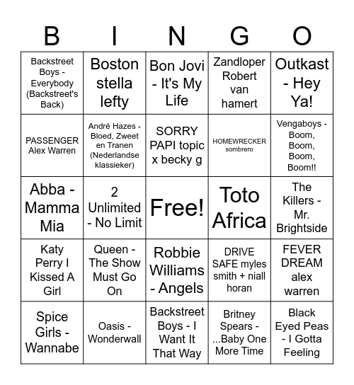 Meidenweekend Bingo Card