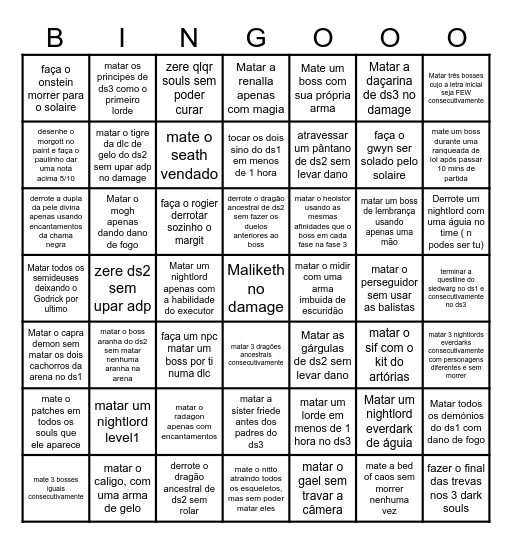 Souls bingo Card