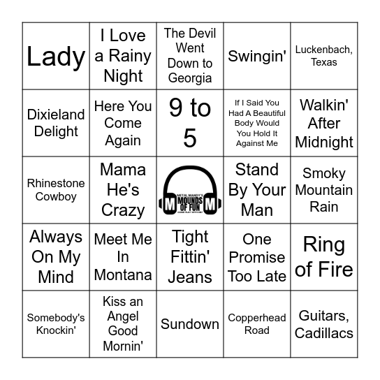 Old School Country Bingo Card