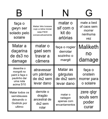 Souls bingo Card