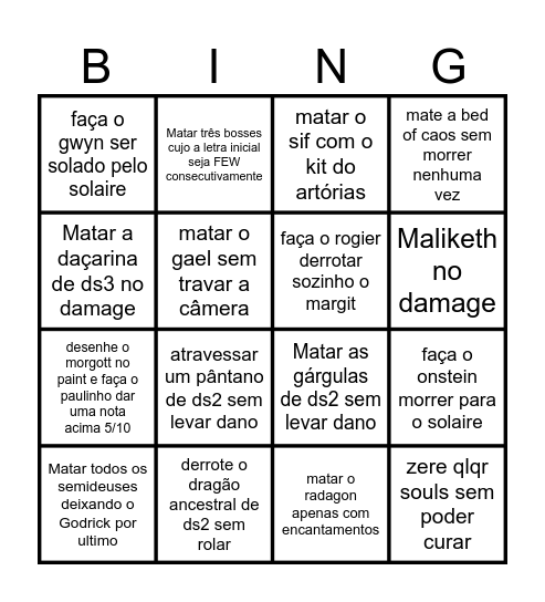 Souls bingo Card