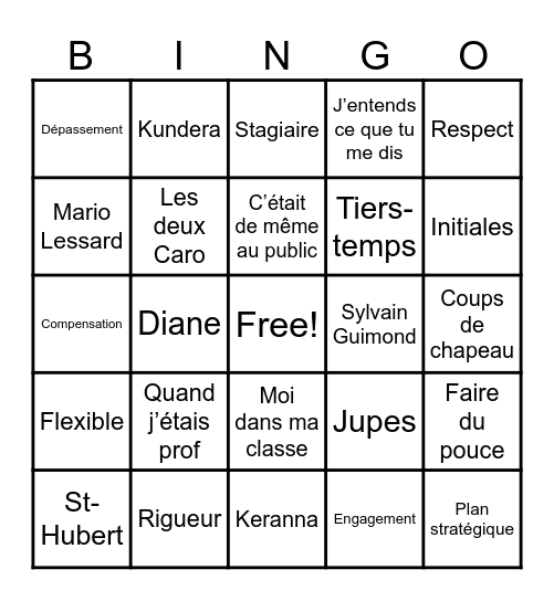 Bingo AAM Bingo Card