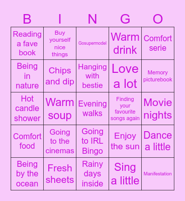 COMFORT BINGO Card