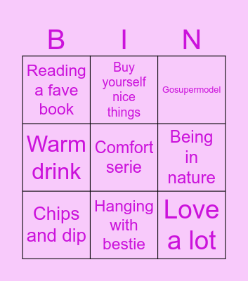 COMFORT BINGO Card