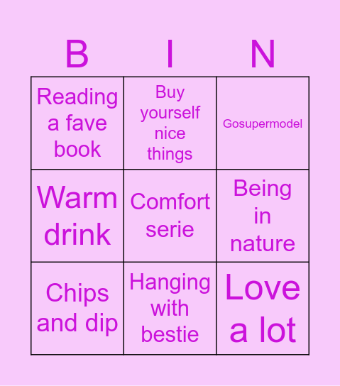 COMFORT BINGO Card