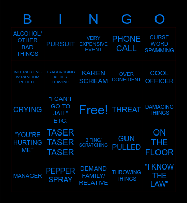 Karen Dashcam V2 Bingo Card