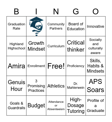 State of the District Bingo Card