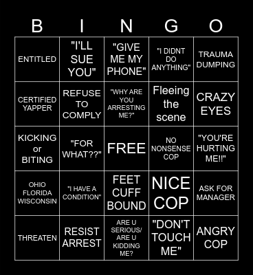 Marshie Karen Bingo Card