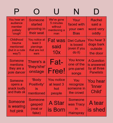 POUND IT BINGO Card