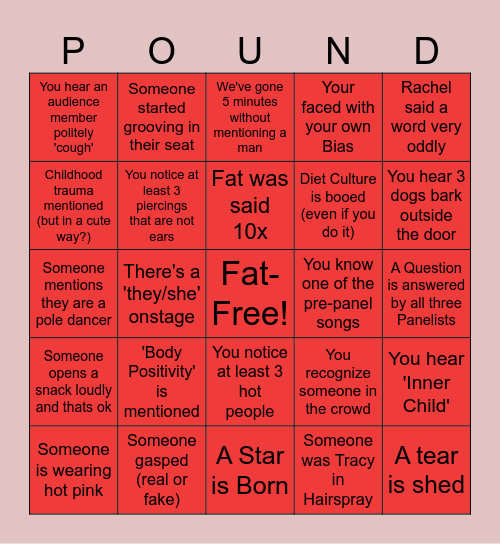 POUND IT BINGO Card