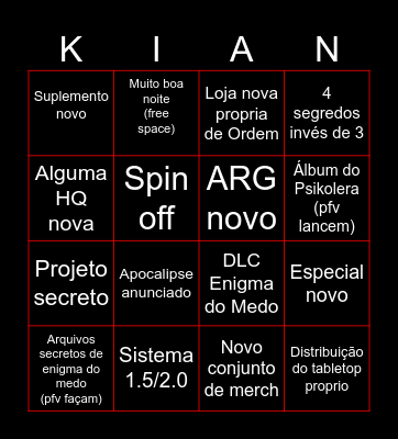 Bingo Segredos revelados Bingo Card