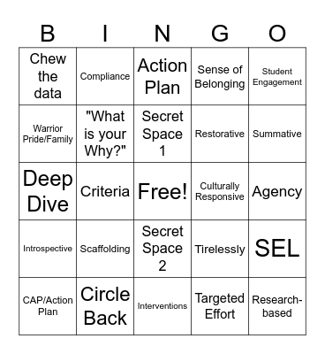 Convocation 26/27 Bingo Card