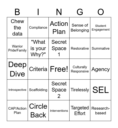 Convocation 26/27 Bingo Card