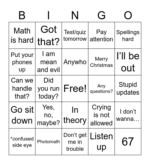 Pullen! Bingo Card