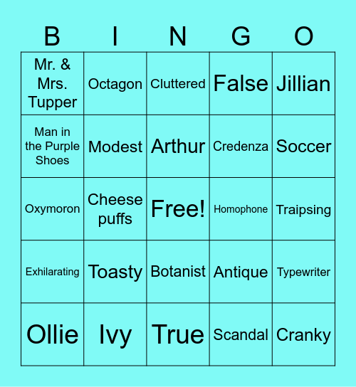 Growing Home Bingo Card