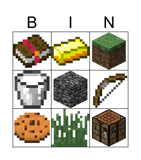 Minecraft Bingo Card