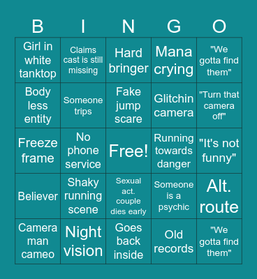 Hello House 2 Bingo Card