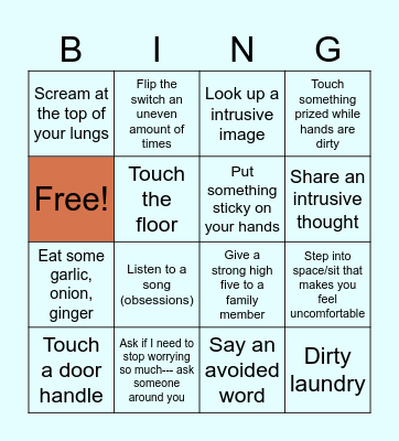 OCDINGO Bingo Card