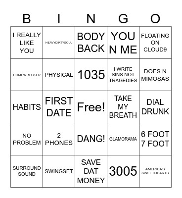 HAWKE'S FAVORITE SONGS (HAPPY BIRTHDAY) Bingo Card