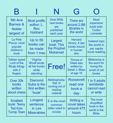 Book Bingo Round One Bingo Card