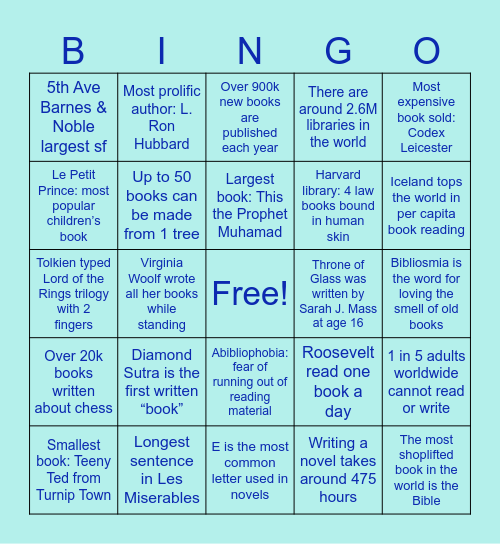 Book Bingo Round One Bingo Card