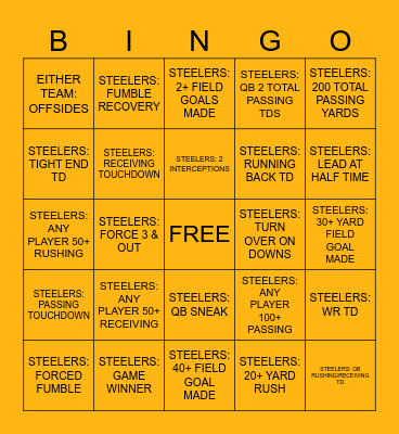 HERE WE GO Bingo Card