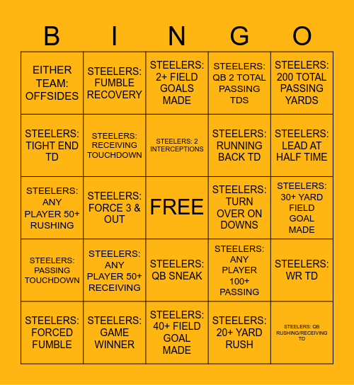 HERE WE GO Bingo Card