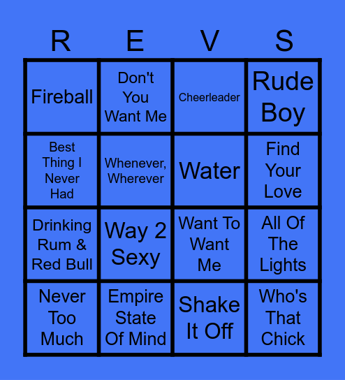 Drake vs Rihanna (Round 1) Bingo Card