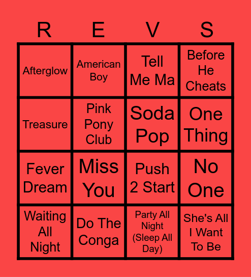 Banging Bangers 20 (Round 2) Bingo Card