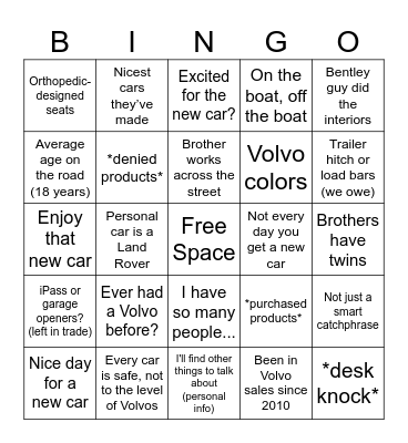 Brian Bingo Card